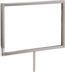 ECONOCO - 11 Inch Wide x 7 Inch High Sign Compatibility, Steel Square Frame Sign Holder - Chrome, 7 Inch Holder Height, Holds 1 Sign - Apex Tool & Supply