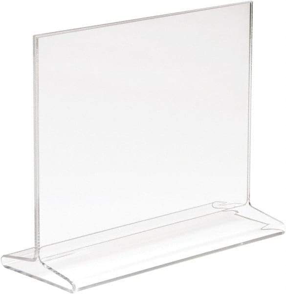 ECONOCO - 7 Inch Wide x 5-1/2 Inch High Sign Compatibility, Acrylic Round Frame Counter Top Sign Holder - Clear, 5-1/2 Inch Holder Height, Holds 1 Sign - Apex Tool & Supply