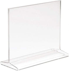 ECONOCO - 7 Inch Wide x 5-1/2 Inch High Sign Compatibility, Acrylic Round Frame Counter Top Sign Holder - Clear, 5-1/2 Inch Holder Height, Holds 1 Sign - Apex Tool & Supply