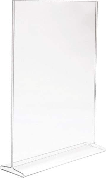 ECONOCO - 11 Inch Wide x 14 Inch High Sign Compatibility, Acrylic Round Frame Counter Top Sign Holder - Clear, 14 Inch Holder Height, Holds 1 Sign - Apex Tool & Supply