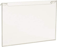 ECONOCO - 11 Inch Wide x 7 Inch High Sign Compatibility, Acrylic Round Frame Slatwall, Gridwall Sign Holder - Clear, 7 Inch Holder Height, Holds 1 Sign - Apex Tool & Supply