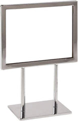 ECONOCO - 7 Inch Wide x 5-1/2 Inch High Sign Compatibility, Steel Square Frame Sign Holder - Chrome, 5-1/2 Inch Holder Height, Holds 1 Sign - Apex Tool & Supply