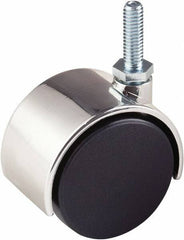 ECONOCO - 2" Diam Stem Mount Dual Swivel Caster - Plastic, 70 Lb Capacity, 5/16 x 1" Threaded Stem - Apex Tool & Supply