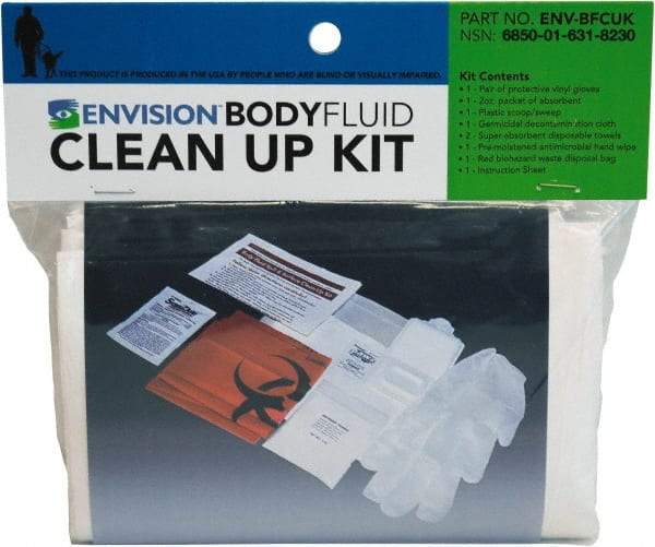 Ability One - 9 Piece, 1 Person, Body Fluid Clean-Up First Aid Kit - Plastic Bag - Apex Tool & Supply