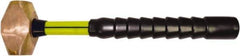 NUPLA - 6 Lb Head, 17-3/4" Long Sledge Hammer - Brass Head, 2" Face Diam, 4" Long Head, Fiberglass Handle - Apex Tool & Supply