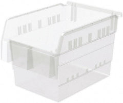 Akro-Mils - 11-5/8" Deep, Clear Hopper Shelf Bin - 8" High x 8-1/4" Wide x 11-5/8" Long - Apex Tool & Supply