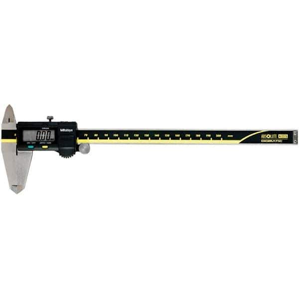Mitutoyo - 0 to 200mm Range, 0.01mm Resolution, Electronic Caliper - Steel with 50mm Steel Jaws, 0.02mm Accuracy, SPC Output - Apex Tool & Supply