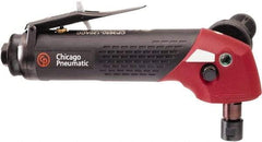 Chicago Pneumatic - 1/4" Collet, Angle Handle, Straight Air Die Grinder - 12,000 RPM, Rear Exhaust, 6 CFM, 2.3 hp, 90 psi, 3/8" Inlet - Apex Tool & Supply