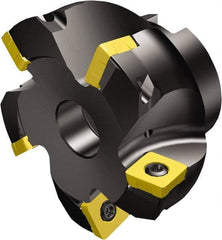 Sandvik Coromant - 5 Inserts, 39.5mm Cut Diam, 3/4" Arbor Diam, 2mm Max Depth of Cut, Indexable Square-Shoulder Face Mill - 10° Lead Angle, 50.0126mm High, R210-140512M Insert Compatibility, Through Coolant, Series CoroMill 210 - Apex Tool & Supply