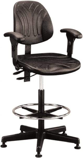 Bevco - 21 to 31" High Adjustable Chair - 27" Wide x 27" Deep, Polyurethane Seat, Black - Apex Tool & Supply
