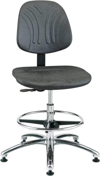 Bevco - 21 to 31" High Adjustable Chair - 27" Wide x 27" Deep, Polyurethane Seat, Black - Apex Tool & Supply