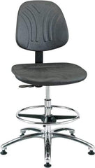 Bevco - 20-1/2 to 30-1/2" High Adjustable Chair - 27" Wide x 27" Deep, Polyurethane Seat, Black - Apex Tool & Supply