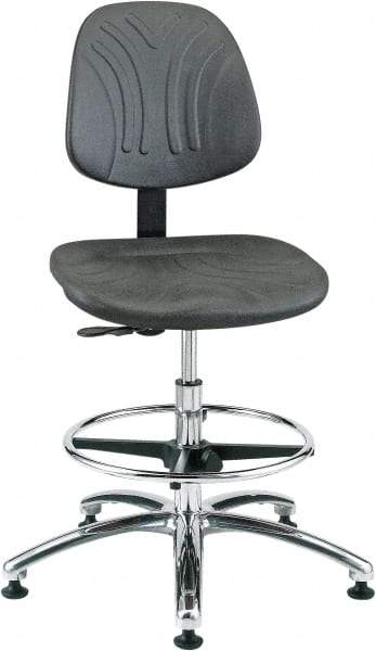 Bevco - 20-1/2 to 30-1/2" High Adjustable Chair - 27" Wide x 27" Deep, Polyurethane Seat, Black - Apex Tool & Supply