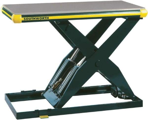 Southworth - 4,000 Lb Capacity Hydraulic Scissor Lift Table - 6-3/4" to 42-3/4" Lift Height, 48" Platform Length x 24" Platform Width - Apex Tool & Supply