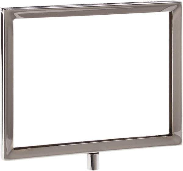 ECONOCO - 7 Inch Wide x 5-1/2 Inch High Sign Compatibility, Steel Square Frame Sign Holder - Chrome, 5-1/2 Inch Holder Height, Holds 1 Sign - Apex Tool & Supply
