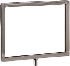 ECONOCO - 7 Inch Wide x 5-1/2 Inch High Sign Compatibility, Steel Square Frame Sign Holder - Chrome, 5-1/2 Inch Holder Height, Holds 1 Sign - Apex Tool & Supply
