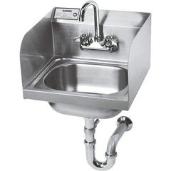 Krowne - 14" Long x 10" Wide Inside, 1 Compartment, Grade 304 Stainless Steel Hand Sink with Side Support - 20 Gauge, 14" Long x 16" Wide x 15" High Outside, 6" Deep - Apex Tool & Supply
