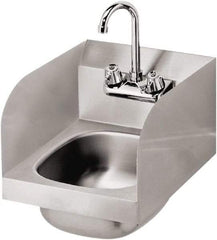 Krowne - 14" Long x 10" Wide Inside, 1 Compartment, Grade 304 Stainless Steel Hand Sink with Side Support - 20 Gauge, 12" Long x 12" Wide x 17" High Outside, 6" Deep - Apex Tool & Supply