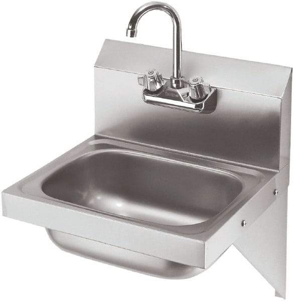 Krowne - 10" Long x 14" Wide Inside, 1 Compartment, Grade 304 Stainless Steel Hand Sink with Side Support - 20 Gauge, 20" Long x 16" Wide x 15" High Outside, 6" Deep - Apex Tool & Supply
