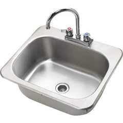 Krowne - 12" Long x 17" Wide Inside, 1 Compartment, Grade 304 Stainless Steel Drop In Sink - 20 Gauge, 17" Long x 20" Wide x 7" High Outside, 7" Deep - Apex Tool & Supply