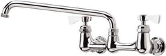 Krowne - Wall Mount, Low Arc Service Sink Faucet - Two Handle, Color Coded, Blade Handle, Swing Spout and Nozzle, No Drain - Apex Tool & Supply