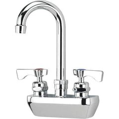 Krowne - Wall Mount, High Arc Service Sink Faucet - Two Handle, Color Coded, Blade Handle, Gooseneck Spout and Nozzle, No Drain - Apex Tool & Supply