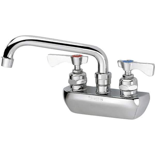 Krowne - Wall Mount, Low Arc Service Sink Faucet - Two Handle, Color Coded, Blade Handle, Swing Spout and Nozzle, No Drain - Apex Tool & Supply