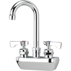 Krowne - Wall Mount, High Arc Service Sink Faucet - Two Handle, Color Coded, Blade Handle, Gooseneck Spout and Nozzle, No Drain - Apex Tool & Supply