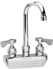 Krowne - Wall Mount, High Arc Service Sink Faucet - Two Handle, Color Coded, Blade Handle, Gooseneck Spout and Nozzle, No Drain - Apex Tool & Supply