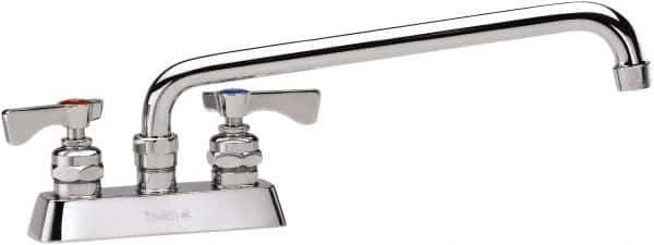 Krowne - Deck Mount, Low Arc Deck Mount Faucet - Two Handle, Color Coded, Blade Handle, Swing Spout and Nozzle, No Drain - Apex Tool & Supply
