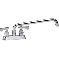 Krowne - Deck Mount, Low Arc Deck Mount Faucet - Two Handle, Color Coded, Blade Handle, Swing Spout and Nozzle, No Drain - Apex Tool & Supply