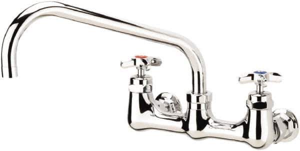 Krowne - Wall Mount, Low Arc Full Flow Faucet - Two Handle, Color Coded, Cross Handle, Swing Spout and Nozzle, No Drain - Apex Tool & Supply