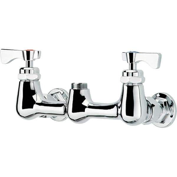 Krowne - Wall Mount, Spoutless Faucet Body Only - Two Handle, Color Coded, Blade Handle, Spoutless, No Drain - Apex Tool & Supply