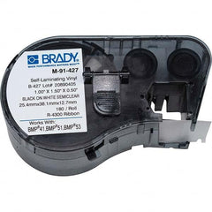 Brady - 1/2" x 1" Black Vinyl Cartridge - Apex Tool & Supply