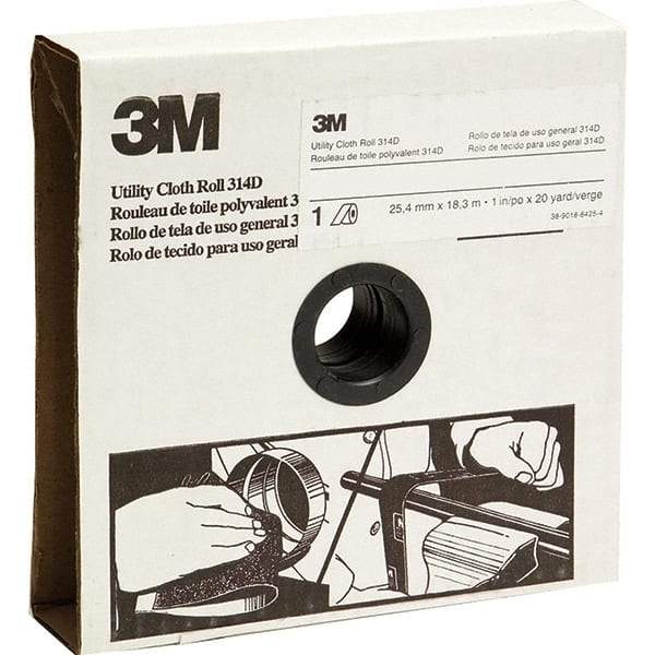 3M - 1" x 20 Yd 120 Grit Aluminum Oxide Shop Roll - Fine Grade - Apex Tool & Supply
