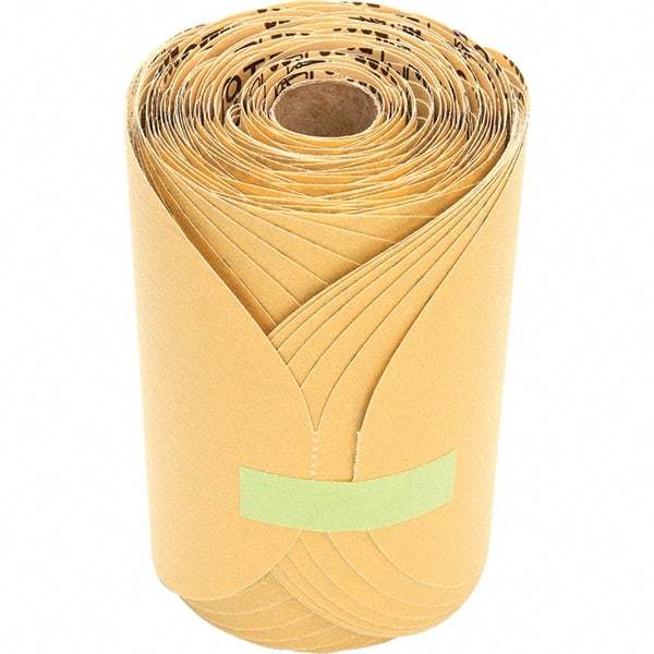 3M - 6" Diam, 100 Grit Aluminum Oxide Adhesive PSA Disc - Fine Grade, Gold, Paper Backing, Flexible, Use with Random Orbital Sanders - Apex Tool & Supply