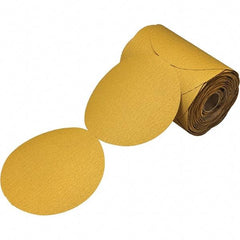 3M - 5" Diam, 800 Grit Aluminum Oxide Adhesive PSA Disc - Super Fine Grade, Gold, Film Backing, Flexible, Use with Random Orbital Sanders - Apex Tool & Supply