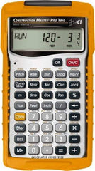Calculated Industries - 11-Digit (7 normal, 4 Fractions) with Full Annunciators Handheld Calculator - 5/8" x 2-1/2" (15.00mm x 65.0mm) Display Size, Silver & Yellow, LR-44/A76 Powered - Apex Tool & Supply