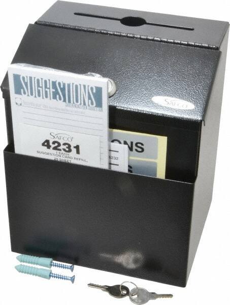 Safco - 7-1/8 Inch Wide x 6 Inch Deep x 8-1/2 Inch High Suggestion Box - Black - Apex Tool & Supply