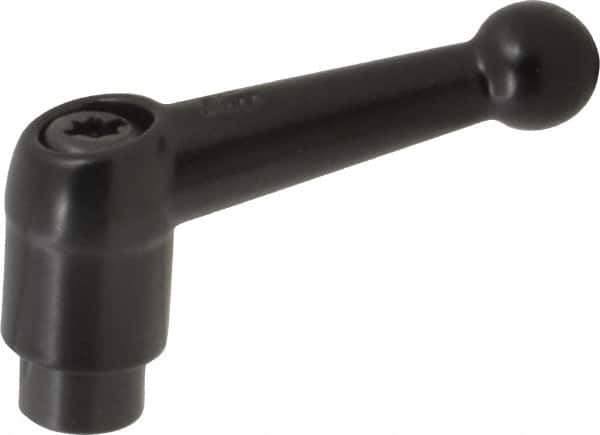 KIPP - #8-32, 0.51" Hub Diam, Zinc Die Cast (Steel Components) Tapped Adjustable Clamping Lever - 1.81" OAL, 1.28" High, 0.35" Hole Depth - Apex Tool & Supply