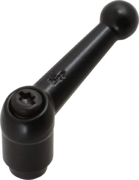 KIPP - #10-24, 0.51" Hub Diam, Zinc Die Cast (Steel Components) Tapped Adjustable Clamping Lever - 1.81" OAL, 1.28" High, 0.35" Hole Depth - Apex Tool & Supply