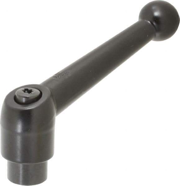 KIPP - 5/16-18, 0.83" Hub Diam, Zinc Die Cast (Steel Components) Tapped Adjustable Clamping Lever - 3.54" OAL, 2.26" High, 0.55" Hole Depth - Apex Tool & Supply
