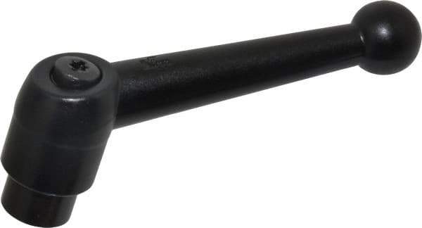 KIPP - 3/8-16, 0.83" Hub Diam, Zinc Die Cast (Steel Components) Tapped Adjustable Clamping Lever - 3.54" OAL, 2.26" High, 0.55" Hole Depth - Apex Tool & Supply