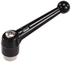 KIPP - #10-24, 0.51" Hub Diam, Zinc Die Cast (Stainless Steel Components) Tapped Adjustable Clamping Lever - 1.81" OAL, 1.28" High, 0.35" Hole Depth - Apex Tool & Supply
