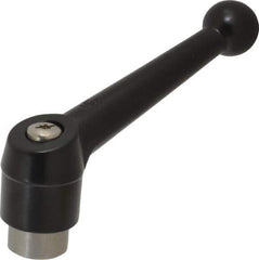 KIPP - 1/2-13, 1.18" Hub Diam, Zinc Die Cast (Stainless Steel Components) Tapped Adjustable Clamping Lever - 4.96" OAL, 3.11" High, 0.91" Hole Depth - Apex Tool & Supply