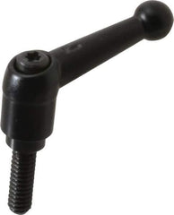 KIPP - 1/4-20, 13mm Hub Diam, Zinc Die Cast (Steel Components) Threaded Stud Adjustable Clamping Lever - 0.79" Stud Length, 46mm OAL, 32.5mm High - Apex Tool & Supply