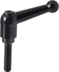 KIPP - 1/4-20, 13mm Hub Diam, Zinc Die Cast (Steel Components) Threaded Stud Adjustable Clamping Lever - 0.98" Stud Length, 46mm OAL, 32.5mm High - Apex Tool & Supply
