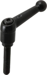 KIPP - 1/4-20, 13mm Hub Diam, Zinc Die Cast (Steel Components) Threaded Stud Adjustable Clamping Lever - 1.18" Stud Length, 46mm OAL, 32.5mm High - Apex Tool & Supply