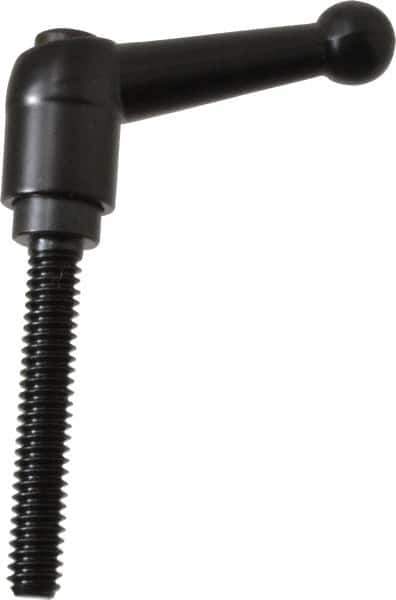 KIPP - 1/4-20, 13mm Hub Diam, Zinc Die Cast (Steel Components) Threaded Stud Adjustable Clamping Lever - 1.57" Stud Length, 46mm OAL, 32.5mm High - Apex Tool & Supply
