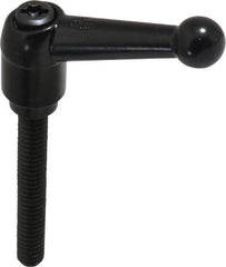 KIPP - 1/4-20, 13mm Hub Diam, Zinc Die Cast (Steel Components) Threaded Stud Adjustable Clamping Lever - 1.77" Stud Length, 46mm OAL, 32.5mm High - Apex Tool & Supply